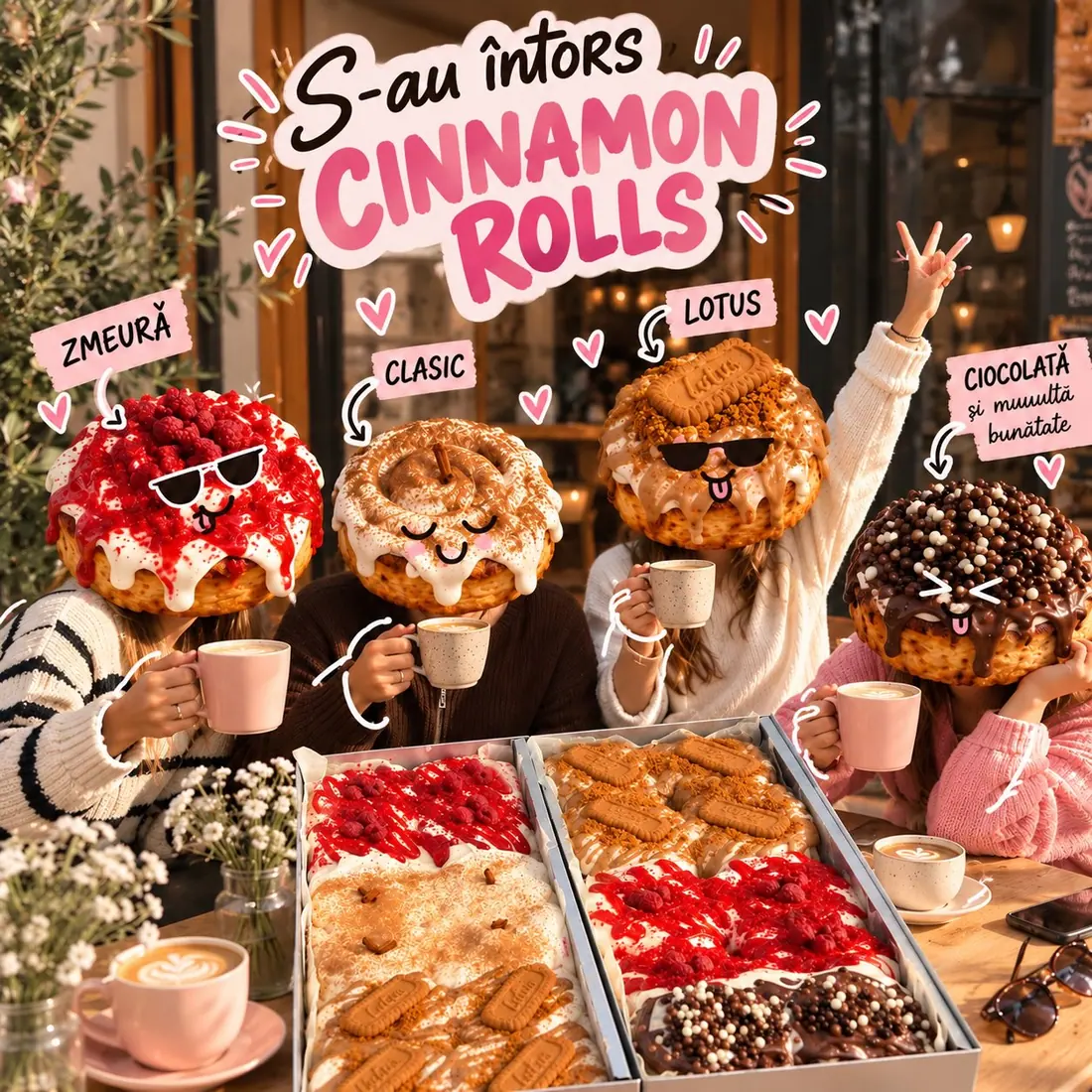 Afiș: s-au întors cinnamon rolls